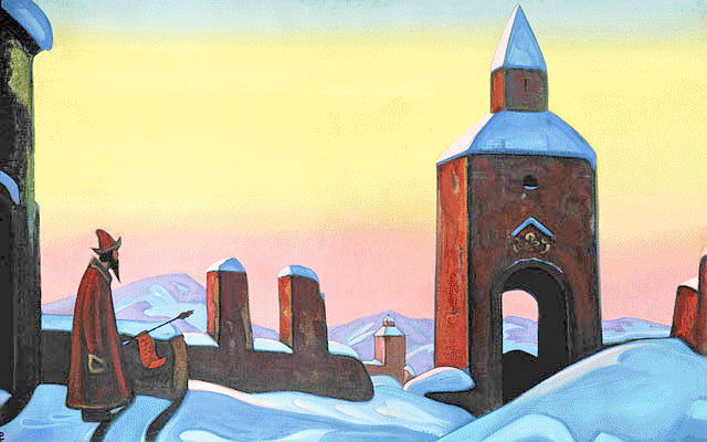 Картина Н.К.Рериха «Весть Тирону». 1940